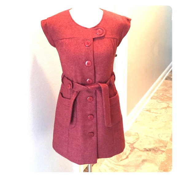 Anthropologie Tabitha Brick Red Dress or Coat