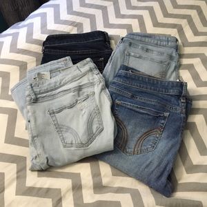 4 pairs of Hollister jeans