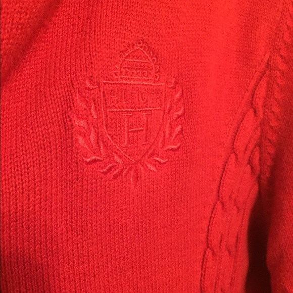 Red Tommy Zip Sweater - Picture 2 of 3