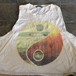 White YinYang Muscle Tee