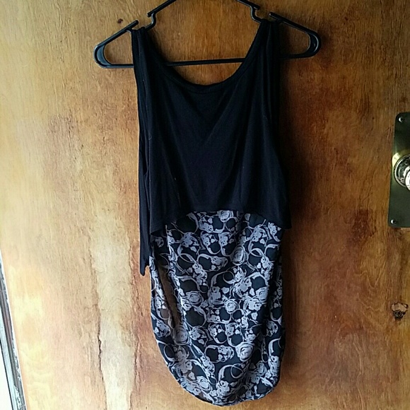 Hot Topic Teenage Runaway Sheer Skull Tank Top - Picture 1 of 4