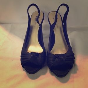 Black Peep Toe Heels