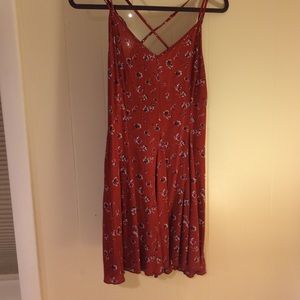 Red flower dress