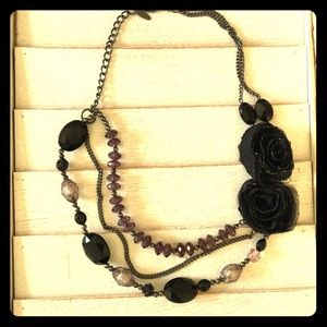 Black Flower Necklace