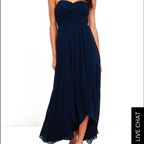 Lulu's Floor Length Navy Dress