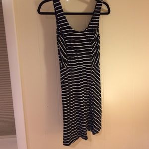 Black and white striped dress