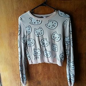 H&M S Cat Crop Top Sweater