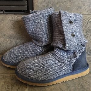 Blue crochet uggs