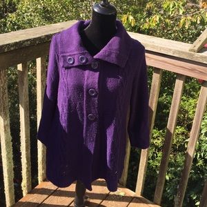 ⭐️Women's purple button up sweater, size 1X good