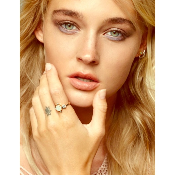 14K Polaris Opal x White Topaz Ring