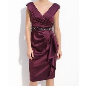 Maggy London Beaded Stretch Sarong Dress