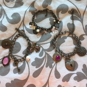 Set of 3 Charm Bracelets