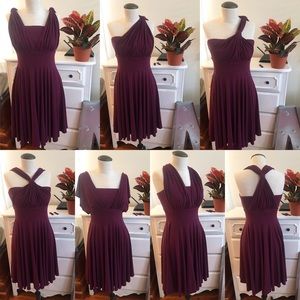 WHBM Burgundy Genius Dress. Wear it many ways!