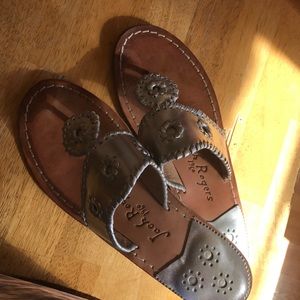 Jack Rogers Hampton Sandals Silver