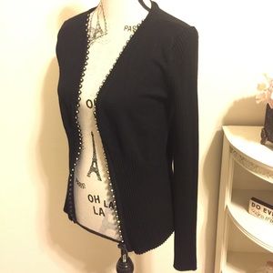 Black bling zip up sweater