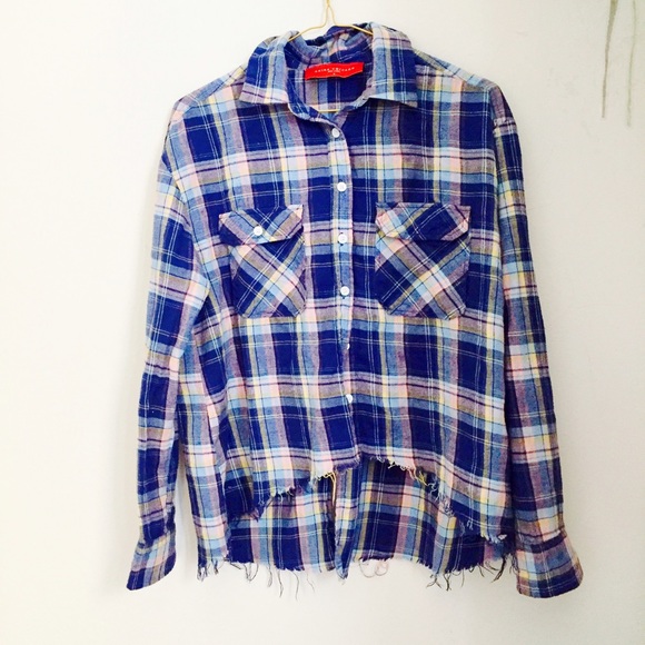 Distressed plaid shirt - Picture 1 of 3