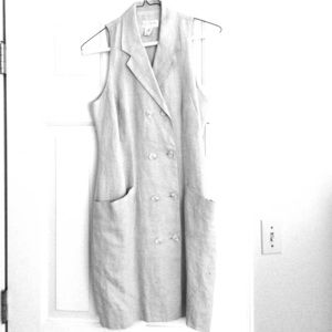 Ann Taylor tan linen sleeveless dress