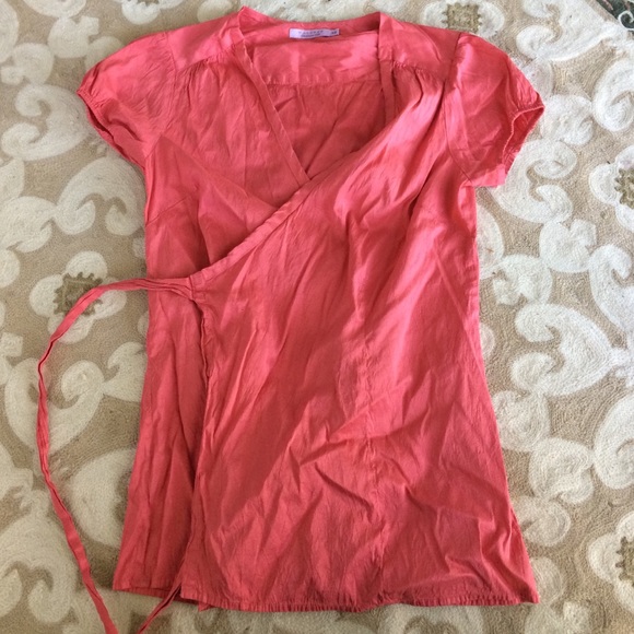 Calypso short sleeve wrap top