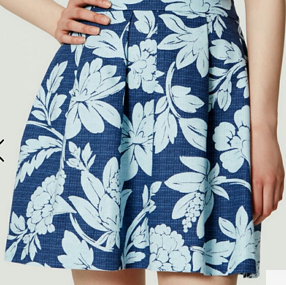 Floral & Blue Doubleweave pleated skirts