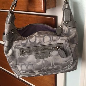 Silver/Gray Coach Hobo Purse