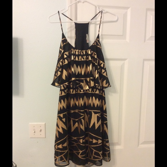 GIANNI BINI gold and black dress. Size L