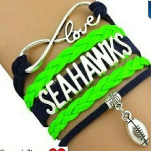 SIX...Seattle Seahawks Infinity Football Bracelet