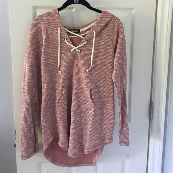 Trendy lace up hooded sweater/ sweatshirt