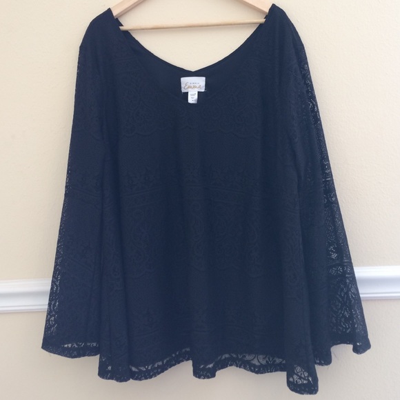 Sears--Women Black Lace Blouse