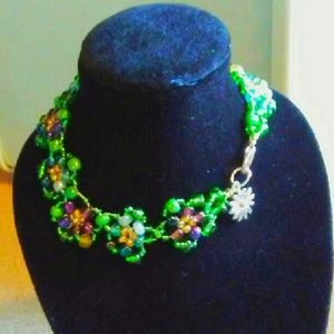 Crystal Luster Flower Bracelet