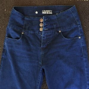 Celebrity Pink Jeans. High waisted dark wash jeans