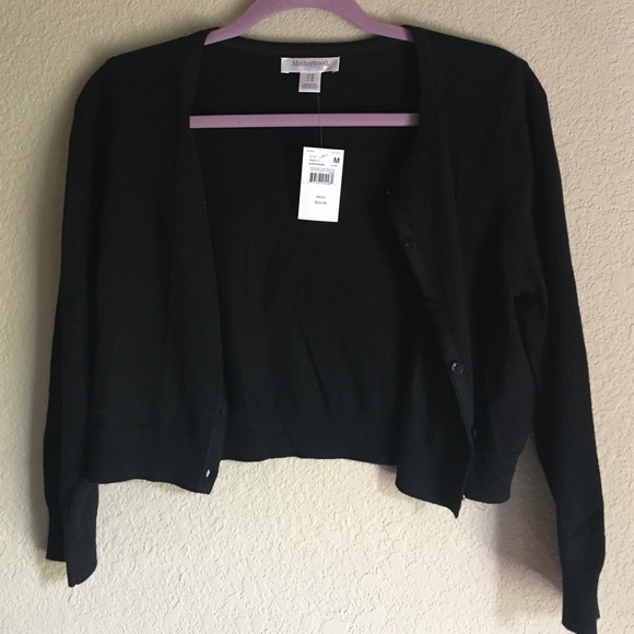 Motherhood Black knit Crop Cardigan