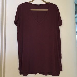 Brandy Melville burgundy short sleeve tunic