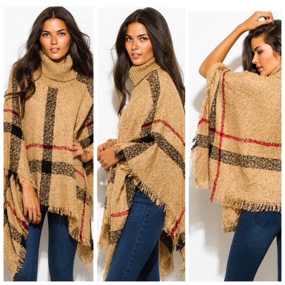 Angelic Threads Boutique  Jackets & Blazers - ✨💥Christmas SALE!! Cozy Plaid Poncho loose wove