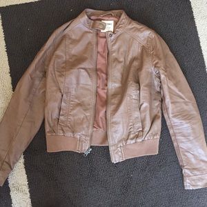 Brown faux Leather Jacket