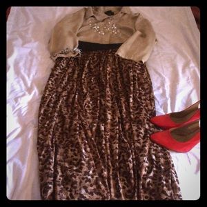 Vince Camuto Leopard Print Skirt