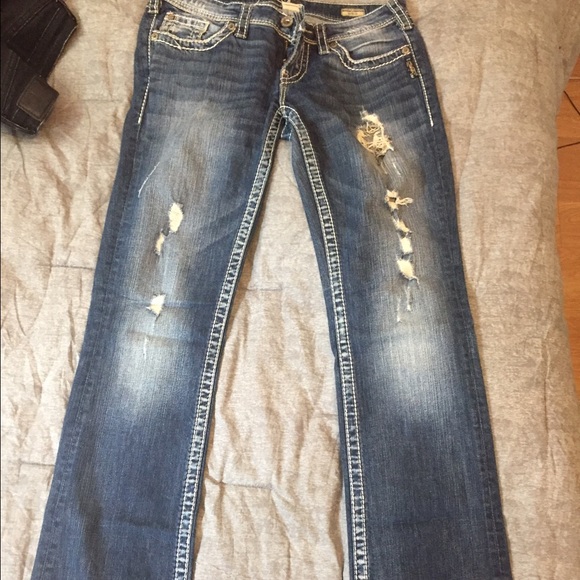 Silver boot cut jeans