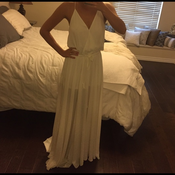 White maxi dress with slits