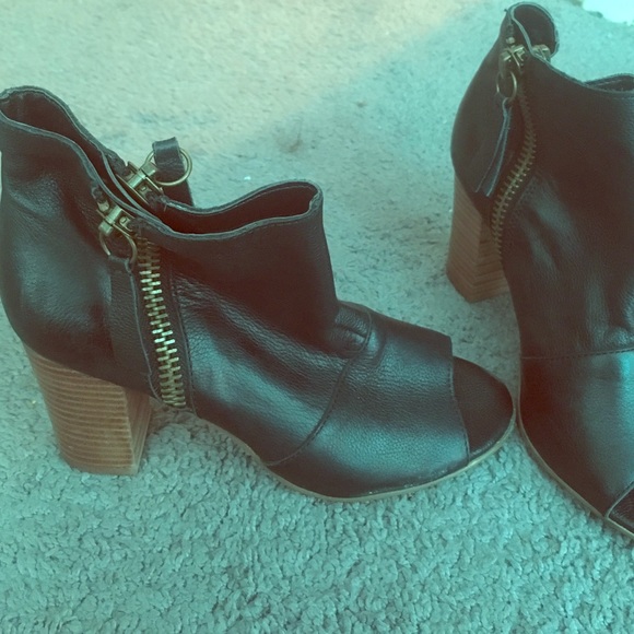 Peep toe booties
