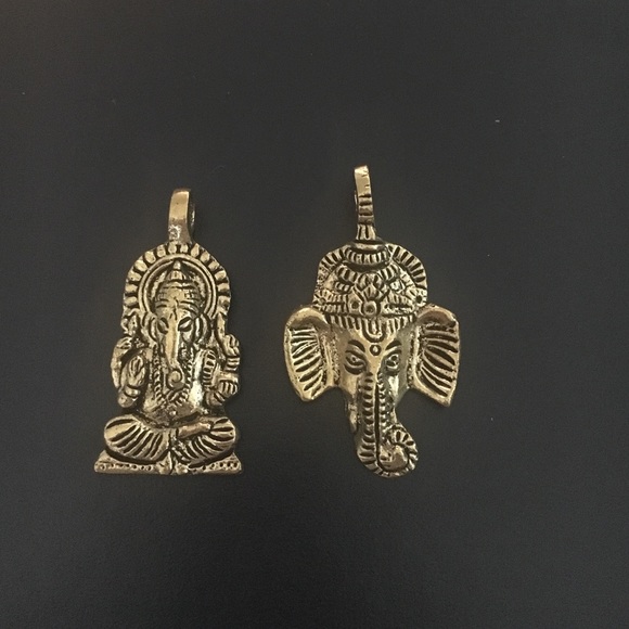 Trunk up elephant pendant Ganesha pendant