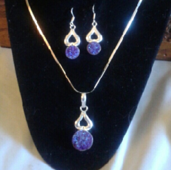 SALE  New Artisan Druzy Solid925S 3mm 20"Nk/Er Set - Picture 1 of 4