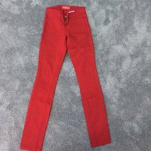 Guess red skinny jeans
