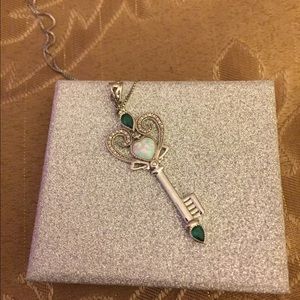 Opal and emerald necklace