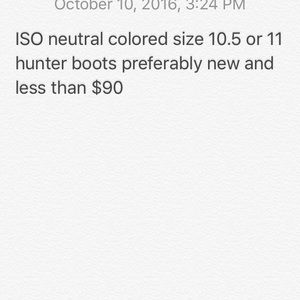 ISO some hunter boots less than $90