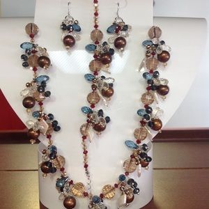 💯Sterling silver with natural stones jewelry set