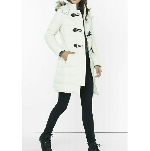 Down winter toggle white express coat