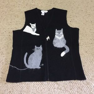 Coldwater Creek Black Wool Sweater Vest