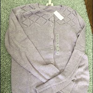 Lavender Ann Taylor Loft Cardigan