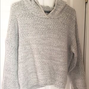 Gray knit hoodie