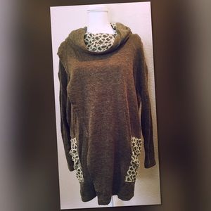 Leopard print long sweater