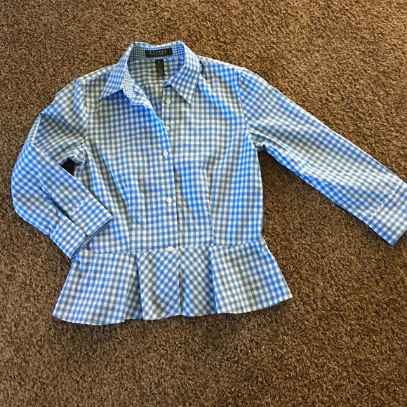 Adorable blue and white RL blouse - Picture 1 of 4